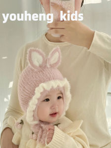 Adorable Baby Girl Winter Hat Fluffy Ear Protection Cap Infant Headwear Soft Mixed Fabric round Top Casual Style Baby Hat