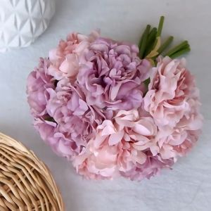 Combo 3 cành Hoa mẫu đơn kích thước 26cm giả giống thật nhiều màu hoa lụa cao cấp trang trí nhà cửa siêu xinh phụ kiện chụp ảnh decor phòng tiệc cưới Hoa hồng giả vải lụa