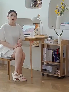 Small Bookshelf Under The Desk Book Storage Mobile With Wheels Office Table Side Shelf Floor Table Side Simple Bookcase