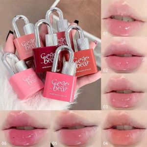 Gege Bear Lockheart Sweet Color Water-Gloss Lip Gloss-สีสันสดใส ใช้งานง่ายด้วยความชุ่มชื้นไม่ติดทนนาน