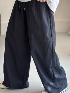 Summer Ice Silk Boys Pants: Thin Loose Casual Wide Leg Trousers for Mid to Large Children