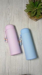 Tumbler Botol Kaca Macaron Estetik 400ml Botol Minum Kaca Makaron Oval isi 400ml FREE Tali Gantungan