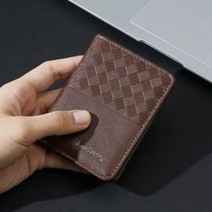 Baellerry | Ví Ngắn Nam Họa Tiết Kim Cương Da PU Có Họa Tiết Nhẹ Nhàng Với Cửa Sổ Ảnh Thẻ 4 Ngăn Đựng Thẻ Di Động Để Đi Du Lịch Công Tác Sử Dụng Ngoài Trời Quà Tặng Cho Cha Hoặc Bạn Trai
