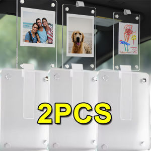 คลิปหนีบภาพถ่ายแผ่นกรองแสงติดรถยนต์แม่เหล็ก2ชิ้นที่ยึดเฟรมรูปอะคริลิกใสคลิปรัดปากตั๋วกระบังแสงอัตโนมัติ