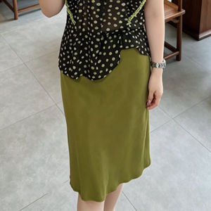Shalldoer | Retro Slimming Polka Dot Flying Sleeve Summer Dress Set