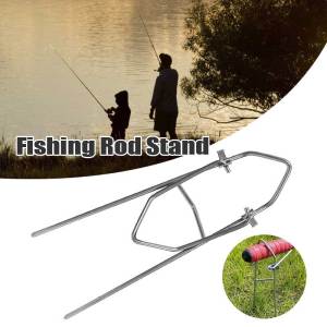1Pcs Stainless Steel Fishing Rod Ground Stand Fishing Rod Rest Holder Support