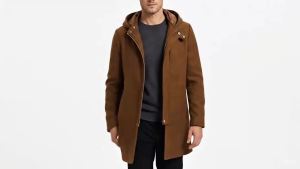 Autumn Winter Mens Woolen Coat Casual Fashion Hooded Zipper Coats Mid-length Mens Lining Clothing