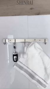 ( Dán Tường - Khoan Tường ) Móc Treo Đồ Đa Năng  Móc Treo Quần Áo Nhà Tắm INOX SUS304 SHINRAI 3 Móc