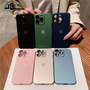 Luxury Ultra-thin Matte Phone Case For iPhone 12 11 Pro Max 13 14 15 16 Pro Max Plus Hard PC Slim Cases Hard Cover Built-in Camera Glass Lens Protective Casing