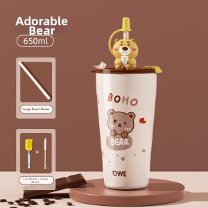 QWE | Portable Insulated Straw Cup High Attractiveness Office Stainless Steel