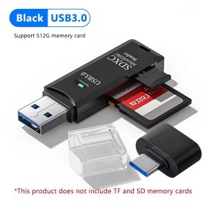 2-in-1 USB 3.0 and 2.0 High-Speed Card Reader with Type-C Adapter 5Gbps High-Speed Converter Camera Laptop