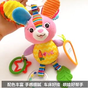 [Little B House] Baby Stuffed Toy Rattle Stroller Hanging Toys For Baby Car Seat With Teether 宝宝玩偶 Mainan Newborn - BT46