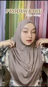 Hijab Instan Bergo Malay Ukuran L Jilbab Hamidah Non Pet Menutup Dada Jersey