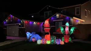 RGB Christmas String Light Outdoor Waterproof Remote Control Colorful Decoration lP65 Ratedfor House Eaves Garden Trees Party Venue Holiday Festival Ambient Lighting