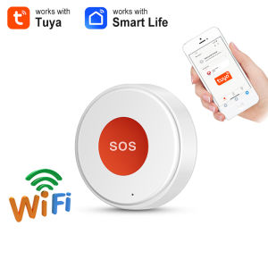 Tuya WiFi SOS Button One Key Emergency Wireless Security Alarm Panic Device for Elderly Kids Home Safety Smart Life APP Remote