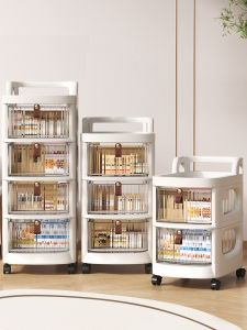 Mobile Drawers Storage Rack Baby Supplies Toy Organizer Stand Small Cart Portable Floor-standing Plastic Storage Shelf