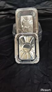 ALUMUNIUM FOIL PERSEGI PANJANG/TRAY FOIL/WADAH ALUMUNIUM UKURAN 250 ML HARGA PER 20 PCS