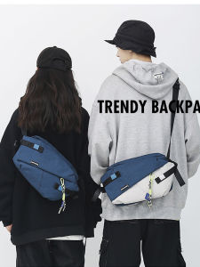 Retro Mens Fashion Functional Style Crossbody Bag Single Shoulder Backpack for College Students Trendy Diagonal Shoulder Bag