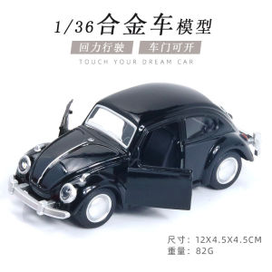Alloy Bug Car Model Toy Vintage Style Pullback Function Simulation Childrens Play Vehicle Collectible Decoration Box Pack