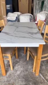 Bàn ăn giả đá 4 ghế bộ bàn ghế ăn cơm đặt chung cư - đặt phòng bếp siêu sang - bh 1 năm