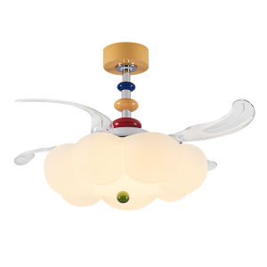 NSWR | Quiet Invisible Eye-Protecting Cloud Design Room Ceiling Fan Light