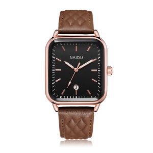 Rectangular calendar mens and womens watch Belt Fashion Student Three Dimensional Pattern Strap Forest Series Male High School Student Quartz Watch