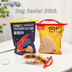 Justliving 1 thanh đồ niêm phong túi nhựa tiện dụng có thể tái sử dụng có tay cầm kẹp chip nhựa cho gói thực phẩm-Giữ thực phẩm tươi và có tổ chức thiết kế cong kẹp túi đậy nắp nhà bếp