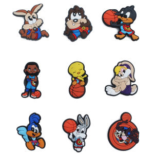 Potdemiel | 9pcs Cute Rabbit Parrot Shoe Charms For Slides Sandals PVC Shoe Decoration Accessories For Christmas Birthday Gift Party Favor