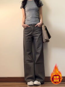 American Style High Waist Wide Leg Jeans Womens Loose Floor Length Bell Bottoms Casual Washed Denim Spring Summer Ladies