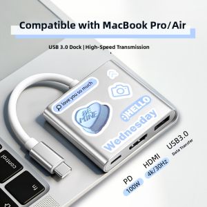 mengto studio | Docking Station Type-C to HDMI Adapter 4K PD Charging USB3.0