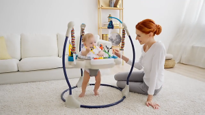 เด็กกระโดดเก้าอี้เด็กกระโดดเก้าอี้ + เปียโนอิเล็กทรอนิกส์กับของเล่นและดนตรีที่นั่งสบาย 360 องศากิจกรรมถอดล้างได้