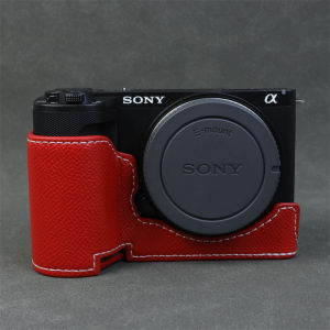 กระเป๋าใส่กล้อง Sony ZV-E10 Ii แบบครึ่งตัวพร้อมฐานรองรับ ปกป้อง กระเป๋าใส่กล้องแบบพกพา วัสดุหนังเทียม กระเป๋าใส่กล้องแบบลำลอง