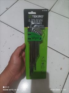 Tekiro Kunci L Set bintang 9pc Panjang Tanpa Lubang dan ada Lubang