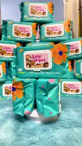 Hntob 80 Sheets Organic Baby Wipes Pack of 5/1 Unscented Alcohol Free Newborn Wetwipes