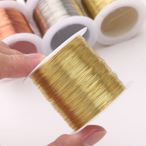 80Mete/Roll 0.3mm-0.4mm Color Preserving Copper Wire Beading Wire For Bracelet Necklace DIY Craft Making Jewelry Cord