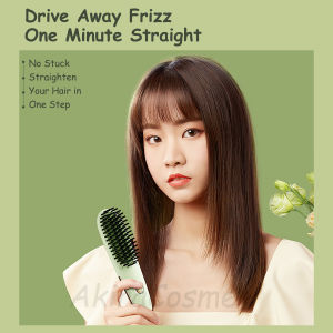 AkiraCosme Mini Portable Ceramic Negative ion Hair Straightener Comb  Straightening Beard Brush for Men Hair Styling Beauty Tools