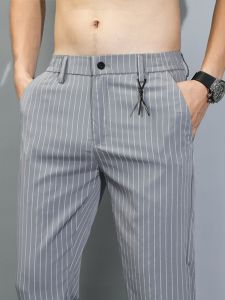 Quần Dài Nam Ống Đứng Kẻ Sọc Thường Ngày Mùa Xuân Thu Quần Dài Thời Trang Mới Quần Tây Nam Ống Đứng Quần Dài