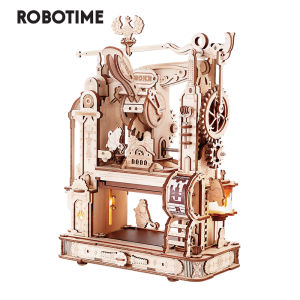 Robotime ROKR 3D Wooden Puzzle Model Kits to Build for Kids Classic Printing Press Mechanical Gears Christmas Birthday Gifts New Arrival Toys and Games for Kids- LK602