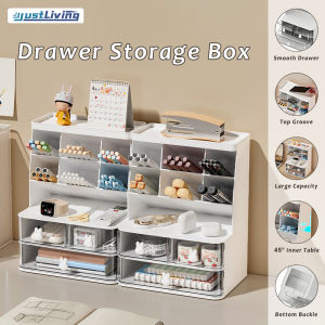 JustLiving 1PC Desk Organizer Multi Functional Pen Stationery Holder Storage Pencil Holder Multifunctional Office Childrens Shelf Student Storage Cute Pen Holder Slant-insert Drawer Pen Holder