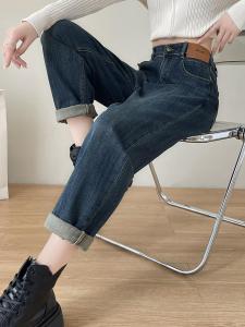 High Waist Extended Elastic Womens Jeans Spring Autumn Slimming Large Size Harlan Dad Pants Cotton Stretch Denim Casual Trousers