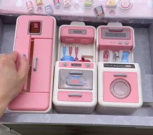 Bộ Đồ Chơi Nấu Ăn Nhà Bếp Kitchen Màu Hồng Phấn Mô Phỏng Dụng Cụ Nhà Bếp Cho Bé-Tiệm Nhà Sóc 2023