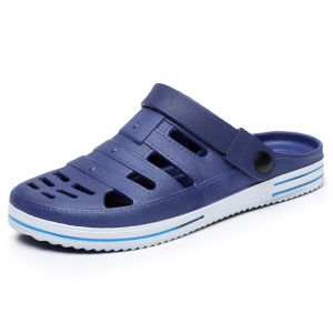 รองเท้าแตะชาย รองเท้าแตะชายหาดแบบกันลื่นพื้นนุ่ม รองเท้ากลางแจ้ง รองเท้ากันน้ำแบบใส่ได้สองทาง รองเท้าแตะแบบมีรูสำหรับฤดูร้อน