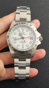 High-quality Silvery Case 39.5mm watch mens case FIT NH34 NH35 NH36 movement Automtaic Watch Box