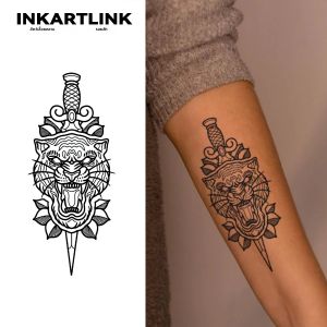 สติกเกอร์รอยสักชั่วคราว Tiger Sword รอยสักวิเศษกันน้ํา รอยสักปลอมติดทนนาน 15 วัน รอยสักกึ่งถาวร