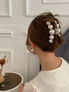 Large Size Pearl Hair Clip Womens Simple Shark Tail Clip Fashionable Korean Style Hair Accessories for Styling Hair