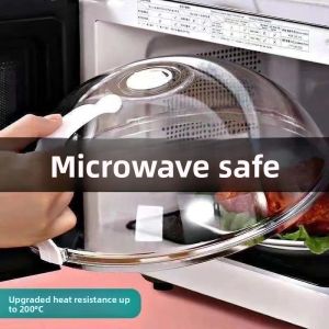 High-Temperature Resistant Microwave Oven Lid Plastic Spill-Proof Cover for Hot Dishes Home Use Kitchen Tool Oil Barrier
