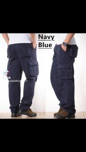 28-50🔥Plus Size 4 colour🔥Seluar Kerja Cargo Pants straight cut/Seluar Panjang Poket Tepi Kain Cotton