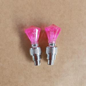 LED Bicycle Tire Valve Warning Lights 2 Pcs Diamond Design Colorful Flashing Waterproof for Night Outdoor Cycling