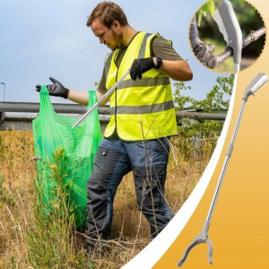 BINLU 【Hot Deal】Foldable Trash Picker Grabber Stick | Heavy Duty Garbage PickerGrabber Reaching tool | hanger pole fork Stainless Steel panungkit with Long Handle for Elderly Pregnant Home Outdoor Cleaning & Laundry Hanging