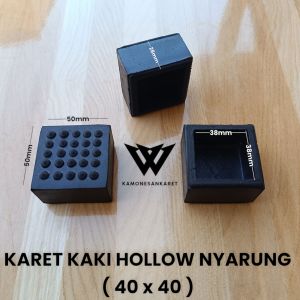 (100Pcs) Karet Kaki Hollow 4x4 Nyarung Karet Tutup Kaki Meja Kursi Rak Pipa Besi Kotak